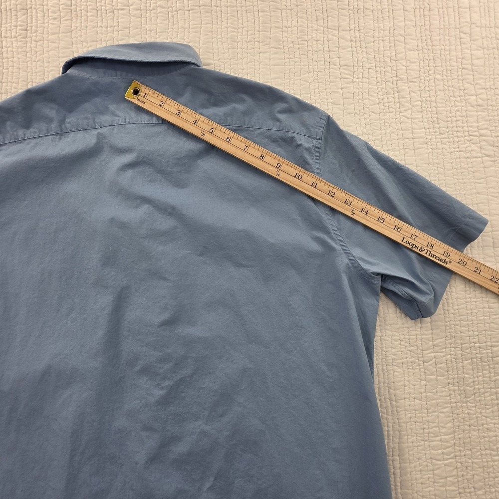 J. Crew Shirt Men's XL (17 1/2 - 18) Short Sleeve Button Up Collared Stretch - Picture 9 of 12